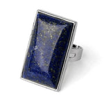 Lapis lazuli firkantet ring