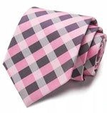 Lilla og pink ternet slips