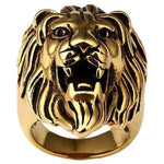 Luksuriøs gylden løve ring
