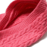 Lyserød strikket hættehue Standardtitel