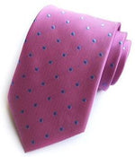 Lyserødt polkaprikket slips