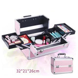 Makeup Vanity Case Lyserødt metal