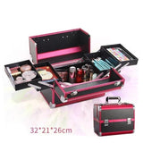 Makeup Vanity Case Sort og rød