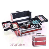 Makeup Vanity Case Metallisk rød
