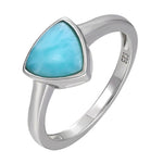 Naturlig larimar sten ring