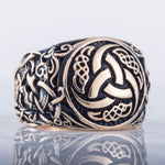 Odin horn ring bronze