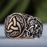 Odin horn ring bronze