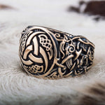 Odin horn ring bronze