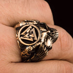 Odins kranie ring bronze