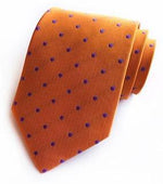 Orange polkaprikket slips
