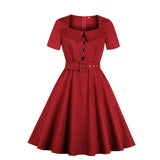 Pin up Audrey Hepburn kjole Rød / S
