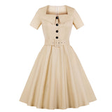 Pin up Audrey Hepburn kjole Beige / S