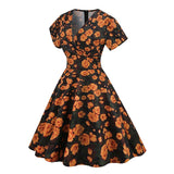 Pin up kjole orange sort