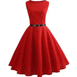Prikket rockabilly-kjole Sort ærte / S
