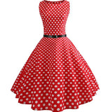 Prikket rockabilly-kjole Hvide ærter / S