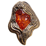 Ravfarvet broche