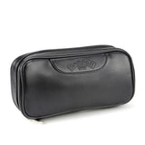 Robust tobakspose i læder Mat sort