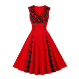 Rockabilly-kjole 50’er retro Rød / S