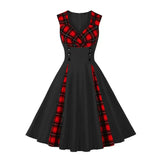 Rockabilly-kjole 50’er retro Sort / S