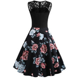 Rockabilly-kjole med blonder S