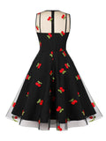 Rockabilly kjole med kirsebærprint
