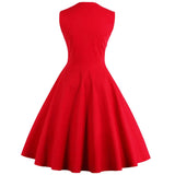 Rockabilly-kjole rød-sort