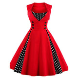 Rockabilly-kjole rød-sort S