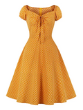 Rockabilly kjole til kvinder Gul / S