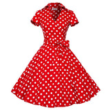 Rockabilly pin-up kjole Rød / S