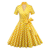 Rockabilly pin-up kjole Gul / S