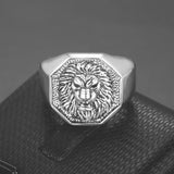 Sekskantet signet ring løve danmark