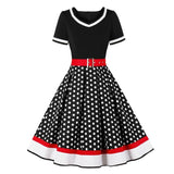 Sort prikket pin up kjole Sort / S