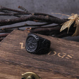 Sort Vegvisir ring