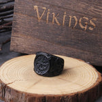 Sort Vegvisir ring