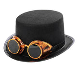 Steampunk cylinderhat Med guldbriller / Justerbar (størrelse 54-59)