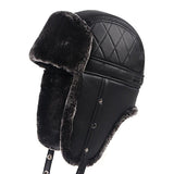 Stilfuld læder pelshat