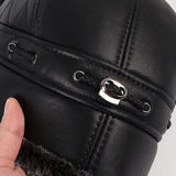 Stilfuld læder pelshat