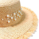 Stråhat med perler Standardtitel