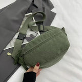 Trendy fløjlsbæltetaske Khaki grøn