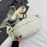 Trendy fløjlsbæltetaske Beige