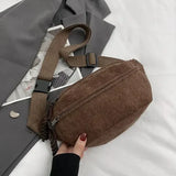 Trendy fløjlsbæltetaske Brun