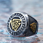 Valknut emblem ring