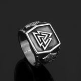 Valknut ring stål