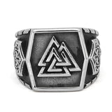 Valknut ring stål