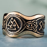 Valknut rune ring bronze