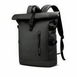 Vandtæt rolltop-rygsæk Sort