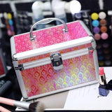 Vanity Case med kodelås Pink stil med nøgle