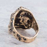 Viking krigerhoved ring bronze