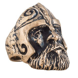 Viking krigerhoved ring bronze