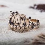 Vikingeskib ring bronze